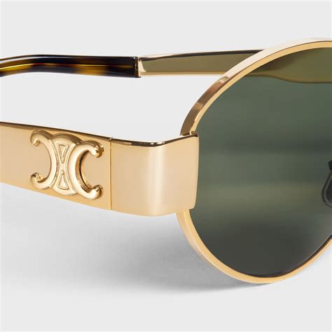 celine metal frame sunglasses|celine triomphe oval metal sunglasses.